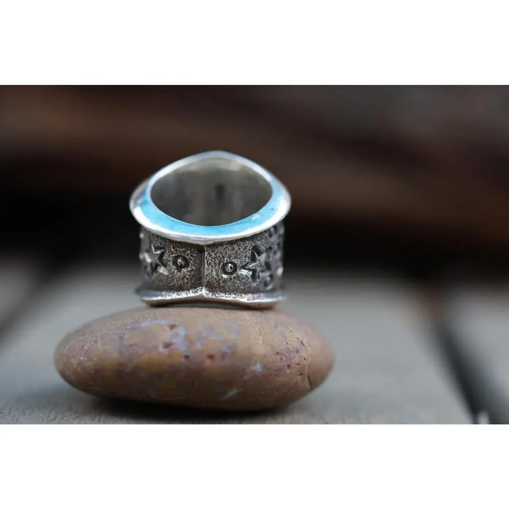 Kevin Yazzie Navajo | Tufa Cast Pueblo Cross Ring Size 8 | Native American